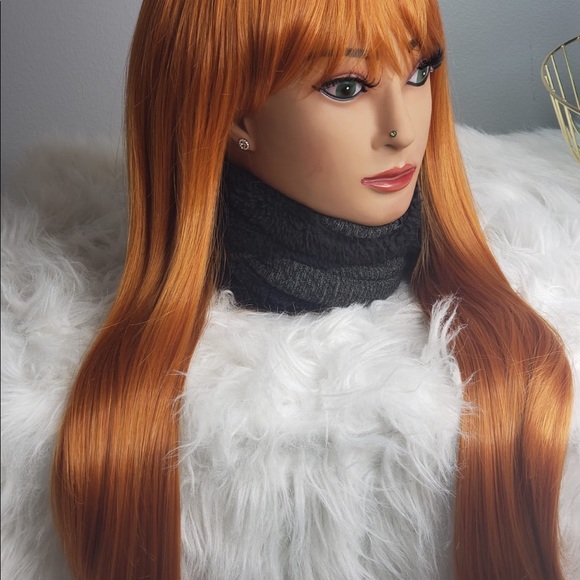 Synthetic orange Color Bangs for Drag cosplay costume party for women - Picture 4 of 4